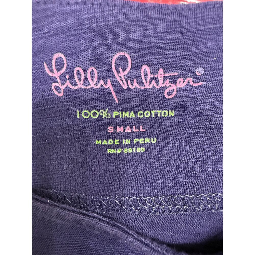 lilly pulitzer somerset navy dress 100% pima cotton dark blue womens size small - Picture 6 of 6